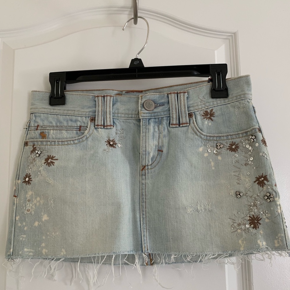 Abercrombie & Fitch Embellished  Denim Mini Skirt